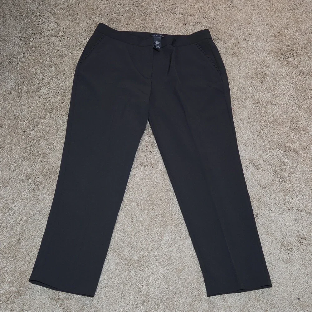 Zac & Rachel Black Dress Pants 14 Pleated Pocket Stretch Career NWOT - Picture 11 of 16